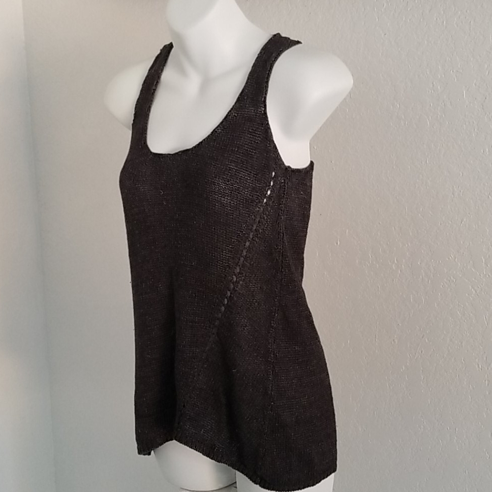 VINCE Womens Woven Tank Top Grey